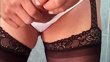 Subtly Teasing As I Masturbate Wearing A White Garter And Thong In Usa Style