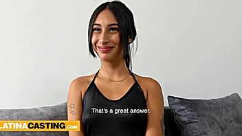Is this thin latina teen ready for hardcore blowjob and standing fuck in casting?