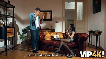 sexy brunette sucks old cock as signal in stockings for hardcore young old action