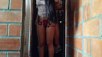 Sexy Stepsis in Lingerie Gets Fucked Hard in the Hallway - Real Homemade Girlfriend Action!