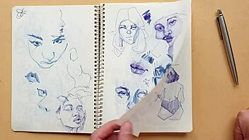 Quick sketch of doggy-style pose with foot fetish using parker ballpoint pen in my sketchbook