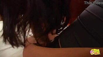 she thought jewelry was fun until a finger and tongue dove into her small tits brunette pussy for lesbian strapon action