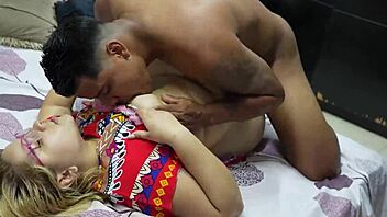 hot babe fucks her stepbrother's ass in the dorm, big tits bouncing.