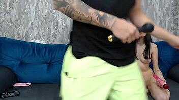 Tiny stepdaughter tastes stepdads friends cock when he finds her masturbating with her stepsister