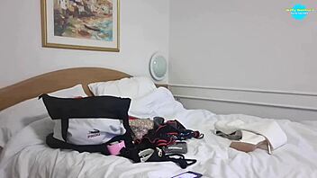 Topless Mature Woman Prepares Makeup