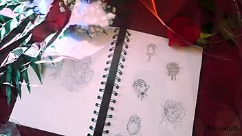 Sweet Rose's tender kisses lead Triss-Witch up the stairway to heavenly solo pleasures in homemade lingerie.