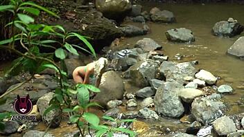 i uh fuck this stranger right in the waterfall and uh everyone catches us watching