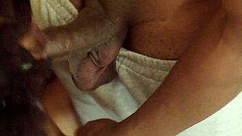 Hardcore doggystyle action unfolded as ebony housewife bent over for rough blowjob and sucking with handyman.