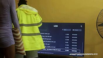 Hardcore doggystyle action unfolded as ebony housewife bent over for rough blowjob and sucking with handyman.