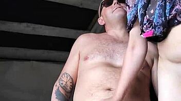 Stepsister gets so turned on when I touch her pussy while she strokes my cock to massive cumshot