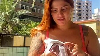 Ruiva rabuda hints at swollen pussy vibes in her teasing live exhibition flash