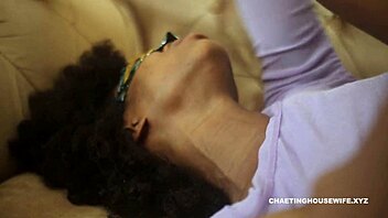 Hardcore doggystyle action unfolded as ebony housewife bent over for rough blowjob and sucking with handyman.