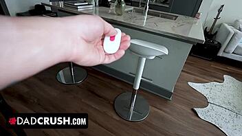 hey, what does this button do on the vibrator for that skinny teen slut in panties?