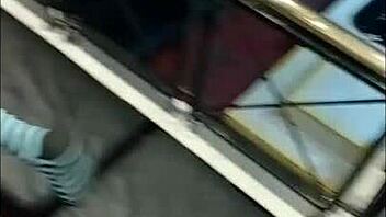 brunette slut gets anal fucked by a guy in feminine clothes while moaning loudly until he cums inside her huge ass