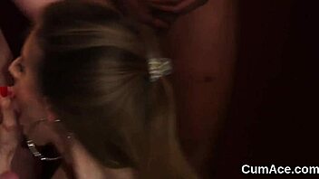 Hey, why does this kinky beauty gulp all the cum load on her face after that wild blowjob?