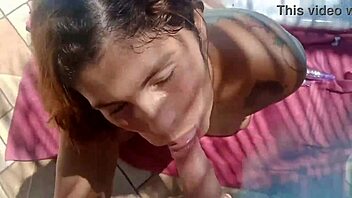 Hey, he caught me masturbating by the pool and then pounded me hard with his cock
