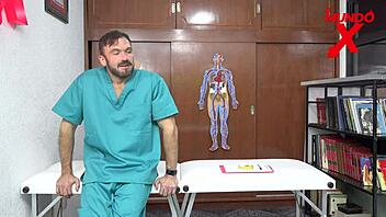 She begs her doctor for a hard pounding in the office with lingerie and natural tits 😈