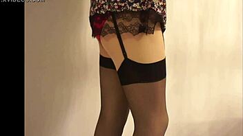 My red panties hide under the skirt during intense action