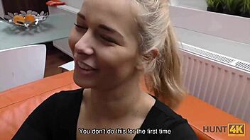 I pickup blue-eyed Czech girl for cash sex with stranger uh