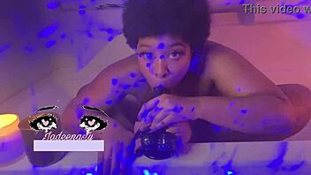 Horny Ebony With Big Tits Suggestively Sucks Dick Using Her Feet In Steamy Homemade Fetish Action