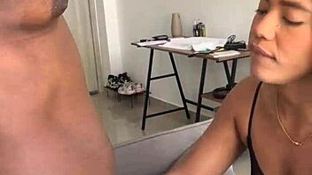 Cute girl sucks and licks nipples non-stop in amateur couple