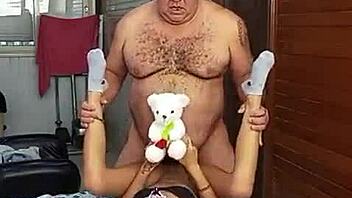 In everyday vibes, this muscular bodybuilder shows off her hairy armpits and belly in sexy lingerie