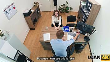 Naughty babe seduces stranger in office and gets spanked for slutty behavior during casting