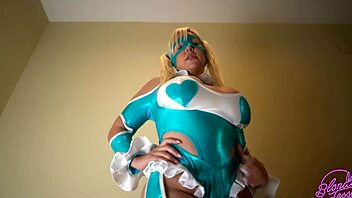 Oh, Horny Blonde In Lingerie Masturbates With Dildo In Cosplay Compilation