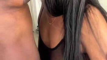 Cute girl sucks and licks nipples non-stop in amateur couple