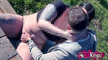 Those amazing big tits are unforgettable, he said while riding the chubby European amateur outdoors in cowgirl.