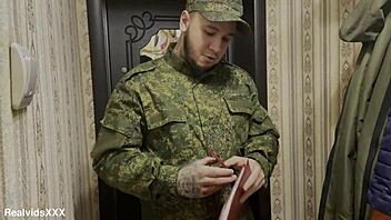 when a soldier drops by to visit his army buddy's wife for some intense action