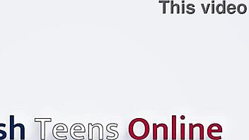 british teen student in cosplay with curly red hair and big natural tits squirts wildly solo using wand toy