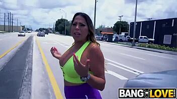 Big round ass latina julianna vega gives blowjob with her big tits and ass.