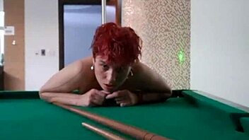 fucking a pink haired tattooed slut at a pool table