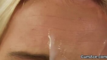 hot looker gets sperm shot on face