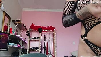 look at this hot brazilian amateur showing off her huge pussy and ass in lingerie