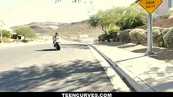 Curvy babe Indica Flower gets her juicy oiled pussy licked and drilled hard in pickup scene.