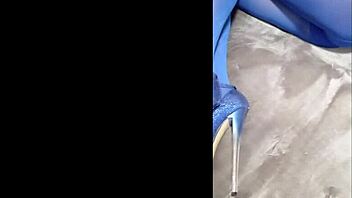 milf with perfect body struts in pantyhose and eight inch heels showing off big ass and tits