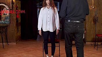 Pornstar experiences her first taste of degradation as a redhead slave endures whipping and humiliation in a kinky BDSM session with a dominant brunette.