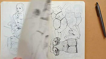 Quick sketch of doggy-style pose with foot fetish using parker ballpoint pen in my sketchbook