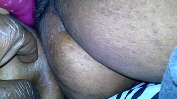 sexy ebony bbw playing with her hairy pussy with a vibrator