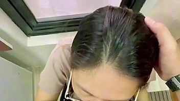 amateur blows deep on big ass natural tits in steamy affair