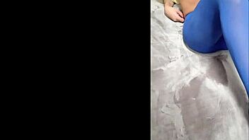 milf with perfect body struts in pantyhose and eight inch heels showing off big ass and tits