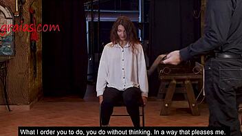 Pornstar experiences her first taste of degradation as a redhead slave endures whipping and humiliation in a kinky BDSM session with a dominant brunette.