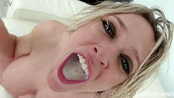 dee williams takes rough anal creampie with gaping asshole and facial swallow from monster cock in lingerie