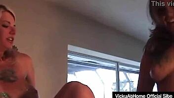Oh My God! Horny Lesbians Vicky Vette And Friend Dive Into Wet Pussy Licking And Ass Action For Explosive Orgasms!