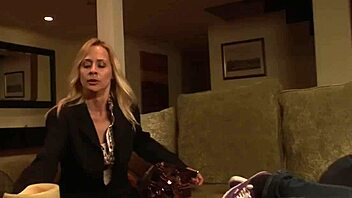 A milf licking big tits teen babysitter in passionate tribbing cunilingus session with blonde and brunette action! 👅💋