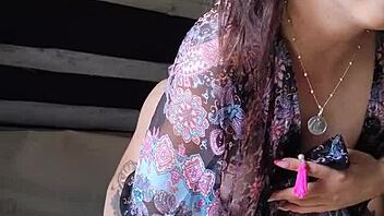 Stepsister gets so turned on when I touch her pussy while she strokes my cock to massive cumshot