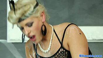 Bukkake loving eurobabes take facial cumshots in glamour blowbang with strapon lesbian action