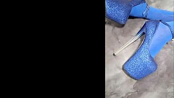 milf with perfect body struts in pantyhose and eight inch heels showing off big ass and tits